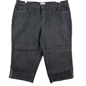 CJ BANKS Women's Black Capri Size 24W Classic Fit Stretch High Rise Straight NWT